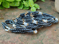 Polished Hematite and Freshwater Pearl Beaded Bracelet - Sold Per Item - From Southern Africa