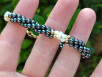 Polished Hematite and Freshwater Pearl Beaded Bracelet - Sold Per Item - From Southern Africa