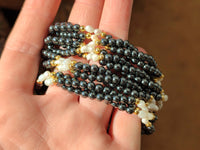 Polished Hematite and Freshwater Pearl Beaded Bracelet - Sold Per Item - From Southern Africa