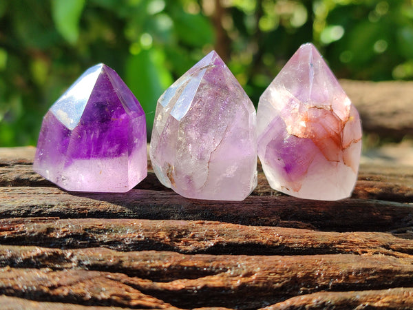 Polished Smokey Amethyst Quartz Crystals x 20 From Madagascar