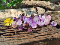 Polished Smokey Amethyst Quartz Crystals x 20 From Madagascar