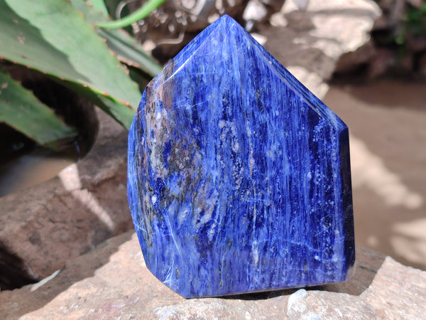 Polished Sodalite Points x 2 From Kunene River, Namibia