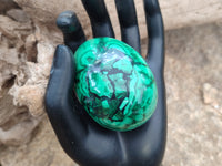 Polished Flower Banded Malachite Eggs x 4 From Congo