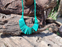 Polished Flower Banded Malachite Egyptian Choker Necklace - Sold Per Item - From Congo