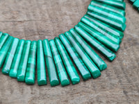 Polished Flower Banded Malachite Egyptian Choker Necklace - Sold Per Item - From Congo