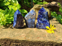 Polished Sodalite Points x 3 From Namibia