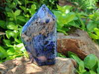 Polished Sodalite Points x 3 From Namibia