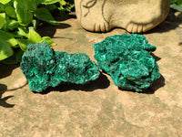 Natural Silky Malachite Specimens x 6 From Kasompe, Congo