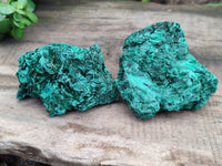 Natural Silky Malachite Specimens x 6 From Kasompe, Congo