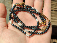 Polished Hematite and Freshwater Pearl Beaded Bracelet - Sold Per Item - From Southern Africa