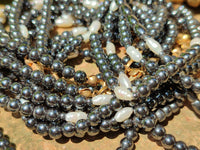 Polished Hematite and Freshwater Pearl Beaded Bracelet - Sold Per Item - From Southern Africa