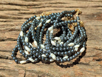 Polished Hematite and Freshwater Pearl Beaded Bracelet - Sold Per Item - From Southern Africa