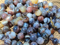 Polished Botswana Agate Beaded Necklace - Sold Per Item- From Botswana