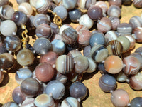 Polished Botswana Agate Beaded Necklace - Sold Per Item- From Botswana