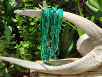 Polished Malachite Barrel Shaped Beaded Necklace - Sold Per Item- From Congo