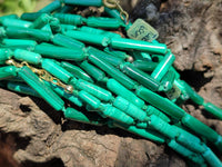 Polished Malachite Barrel Shaped Beaded Necklace - Sold Per Item- From Congo