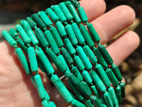 Polished Malachite Barrel Shaped Beaded Necklace - Sold Per Item- From Congo