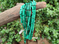 Polished Malachite Barrel Shaped Beaded Necklace - Sold Per Item- From Congo