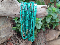 Polished Malachite Barrel Shaped Beaded Necklace - Sold Per Item- From Congo