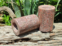 Polished Snakeskin Jasper Candle Holders x 2 From Australia