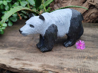 Hand Made Wonder Stone Panda Carving x 1 From Zimbabwe