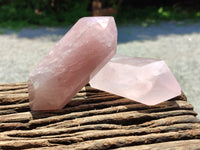 Polished Double Terminated Rose Quartz Points x 6 From Ambatondrazaka, Madagascar