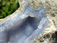 Natural Blue Lace Agate Geode Specimens x 3 From Malawi