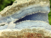 Natural Blue Lace Agate Geode Specimens x 3 From Malawi