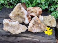 Natural Limonite Quartz Clusters x 5 From Solwezi, Zambia