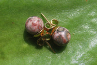 Polished Pair of Snakeskin Rhyolite Jasper Stud Earrings - sold per Pair - From Australia