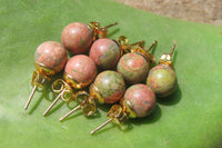 Polished Pair of Unakite Stud Earrings - Sold per Pair - From South Africa