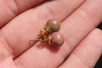 Polished Pair of Unakite Stud Earrings - Sold per Pair - From South Africa