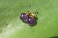 Polished Pair of Gemmy Amethyst Stud Earrings - sold per Pair - From Zambia