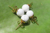 Polished Pair of Lightning Strike Magnesite - Howlite Stud Earrings - Sold per Pair - From Zimbabwe