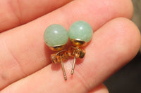 Polished Pair of Aventurine Stud Earrings - Sold per Pair - From Zimbabwe