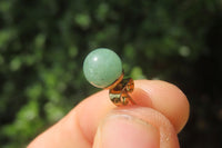 Polished Pair of Aventurine Stud Earrings - Sold per Pair - From Zimbabwe