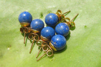 Polished Pair of Lapis Lazuli Stud Earrings - Sold Per Pair - From Afghanistan