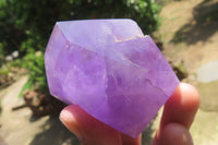 Polished Window Amethyst Quartz Crystals x 2 From Akansobe, Madagascar