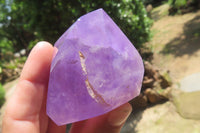 Polished Window Amethyst Quartz Crystals x 2 From Akansobe, Madagascar