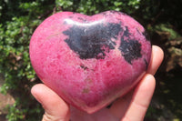 Polished Rhodonite Gemstone Hearts x 2 From Madagascar