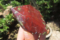 Polished Bastite Dragons Blood Stone Points x 4 From Tshipise, South Africa