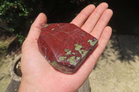 Polished Bastite Dragons Blood Stone Points x 4 From Tshipise, South Africa