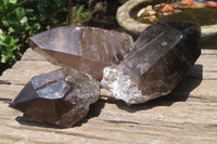 Natural Smokey Quartz Crystals x 3 From Zomba, Malawi