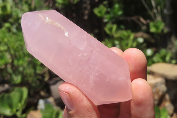 Polished Double Terminated Rose Quartz Points x 6 From Ambatondrazaka, Madagascar