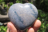 Polished Lazulite Gemstone Hearts x 12 From Madagascar