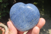 Polished Lazulite Gemstone Hearts x 12 From Madagascar