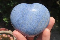 Polished Lazulite Gemstone Hearts x 12 From Madagascar