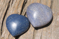 Polished Lazulite Gemstone Hearts x 12 From Madagascar