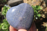 Polished Lazulite Gemstone Hearts x 12 From Madagascar