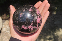 Polished Rhodonite Sphere x 1 From Madagascar